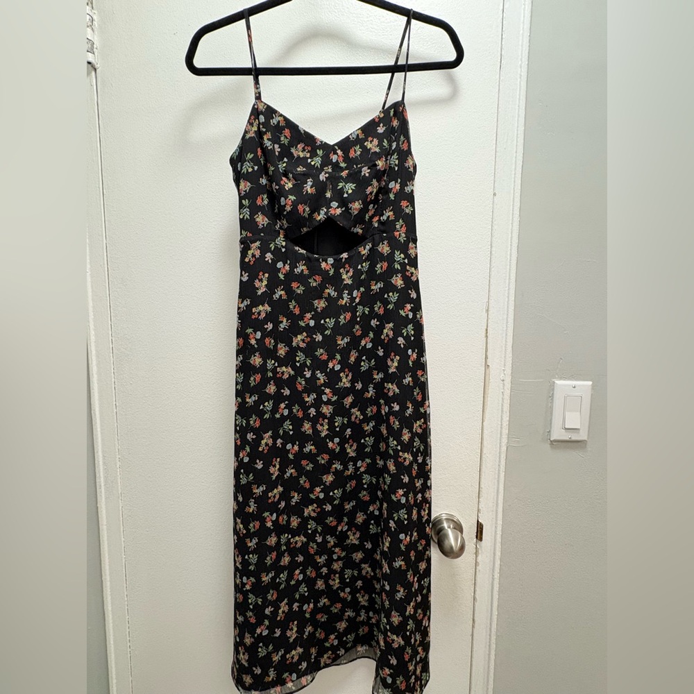 Bailey 44 Black Floral Dress with Cutout